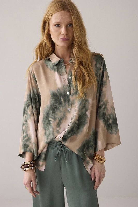 Blouse - Multicolour - Tie Dye Print