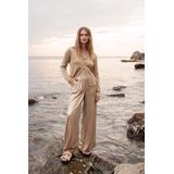 4s2550-12114 - Harembroek - Sesame - Metallic Coating - Hoge Taille