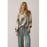 Summum - Trousers Heavy Silky Touch - Wijde Broek - Groen