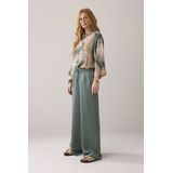 Summum - Trousers Heavy Silky Touch - Wijde Broek - Groen