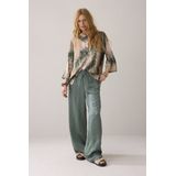 Summum - Trousers Heavy Silky Touch - Wijde Broek - Groen