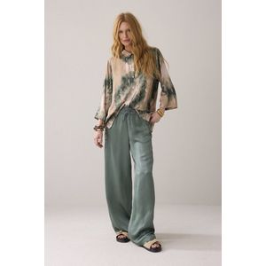 Summum - Trousers Heavy Silky Touch - Wijde Broek - Groen