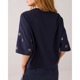 Summum - Embellished Shortsleeve Top - Blauw - Dames