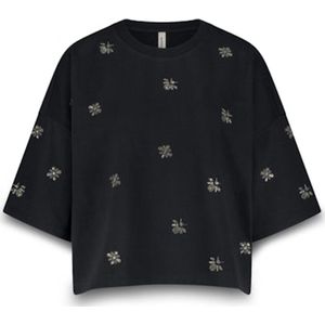 Summum - Embellished Shortsleeve Top - Blauw - Dames