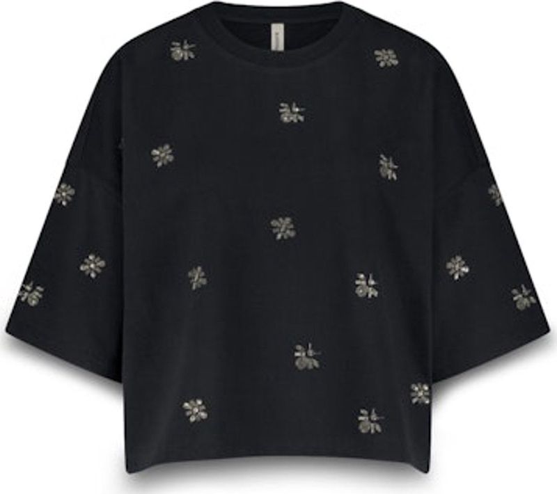 Summum - Embellished Shortsleeve Top - Blauw - Dames