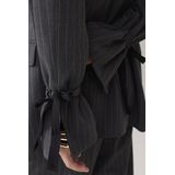 1s1263-12258 - Boyfriend Blazer - Anthracite - Krijtstreep