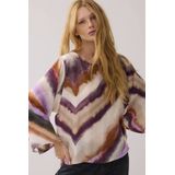 Imprimétops - Multicolour - Top - Wijde Fit - Zigzagprint