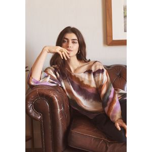 Imprimétops - Multicolour - Top - Wijde Fit - Zigzagprint