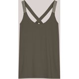 Summum Woman - Top - Groen - Effen - Singlet Crossband Cotton Elastane Basics