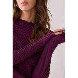 Summum - Mesh Top - Wineberry - Lange Mouwen - Aangesloten Pasvorm