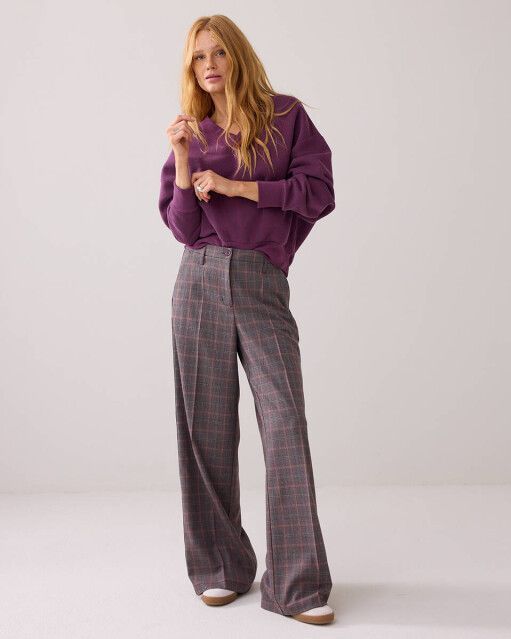 Summum - Pantalon Check - Multi - Dames Pantalon