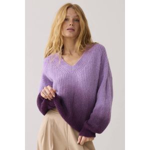 Summum - Grof Gebreide Trui - Paars - Wol