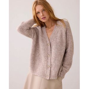 Summum wollen cardigan taupe gebreid