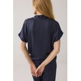 Summum - 2s3324-11817 - Top - Midnight Blue - V-hals - Glanzend