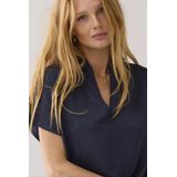 Summum - 2s3324-11817 - Top - Midnight Blue - V-hals - Glanzend