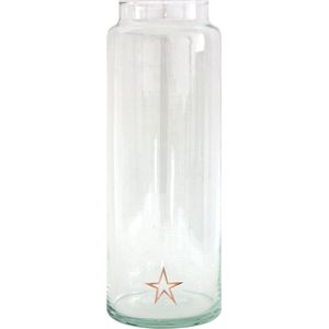 TAK Design Vaas Stars XL - Handgemaakt - Glas - Ø10 x 30 cm - Koper