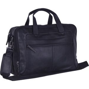 The Chesterfield Brand Wax Pull Up Koffer Leer 44 cm Laptop compartiment black