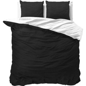 Zensation Twee Kleuren Dekbedovertrek - 200x200/220 + 2 kussenslopen 60x70 - Wit/Zwart - Tweepersoons