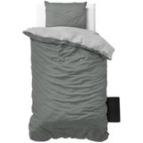 Zensation Twee Kleuren Dekbedovertrek - 240x200/220 + 2 kussenslopen 60x70 - Grijs/Antraciet - Lits-Jumeaux