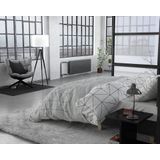 Sleeptime - Flanel Gino - Dekbedovertrek - Grijs - 200 x 200/220 cm