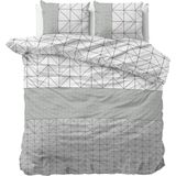 Sleeptime - Flanel Gino - Dekbedovertrek - Grijs - 200 x 200/220 cm