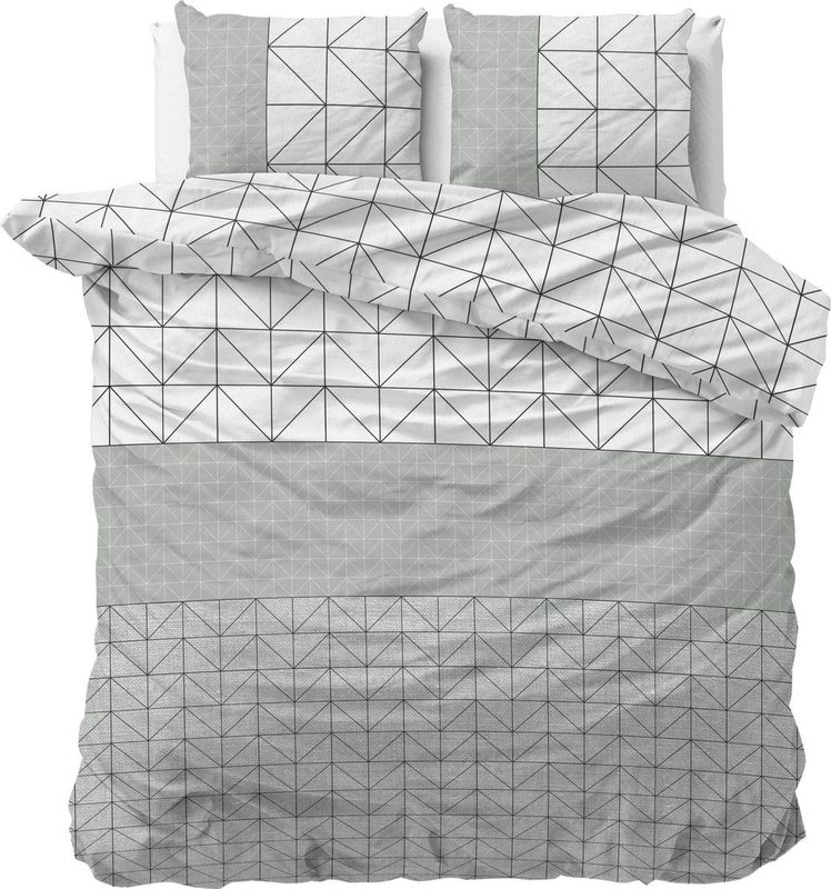 Sleeptime - Flanel Gino - Dekbedovertrek - Grijs - 200 x 200/220 cm