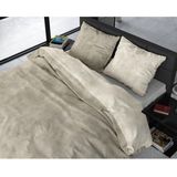 Sleeptime Flanel Twin Washed Cotton Dekbedovertrek + 1 kussensloop Taupe