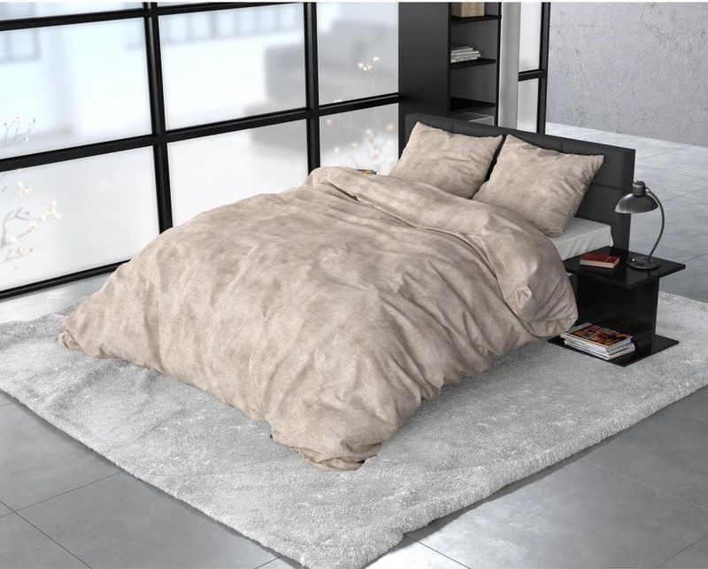 Sleeptime Flanel Twin Washed Cotton Dekbedovertrek + 1 kussensloop Taupe