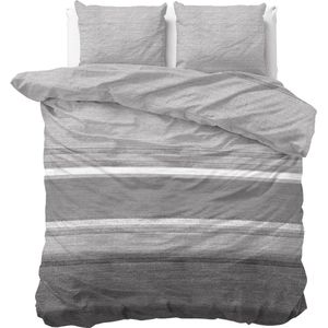 Sleeptime Stone Stripe Dekbedovertrekset - Lits-Jumeaux - 240x200/220 + 2 kussenslopen 60x70 - Grijs