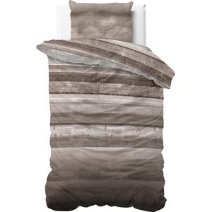 Sleeptime Marcus - Dekbedovertrek - Eenpersoons - 140x200/220 + 1 kussensloop 60x70 - Taupe