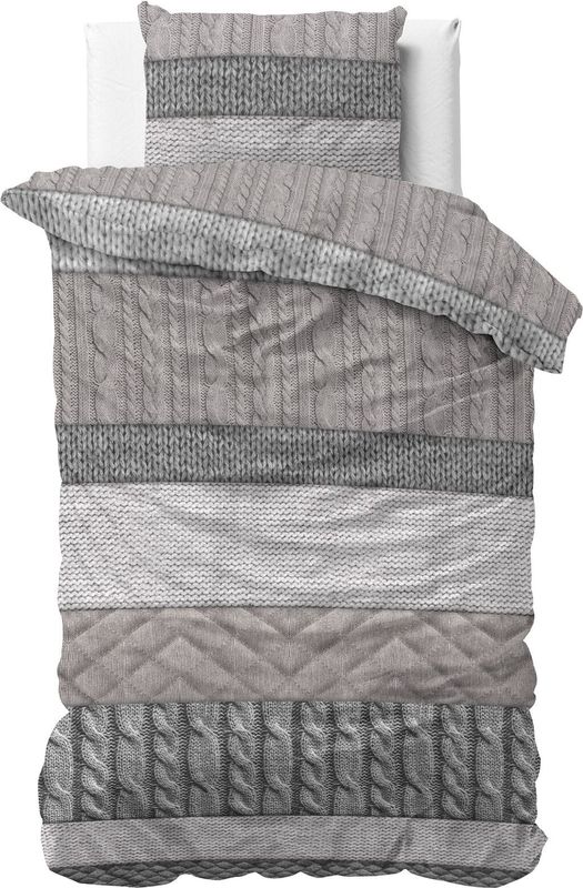 Dekbedovertrek - Grijs - Katoen - 140x200 cm