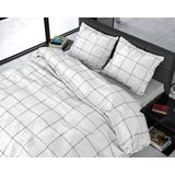 Dreamhouse Satin Deep check - Dekbedovertrekset - Lits-Jumeaux - 240x200/220 + 2 kussenslopen 60x70 - Wit