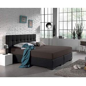 Hoeslaken - Deep Taupe - Dubbel Jersey - Elastisch