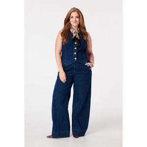 MS Mode - Wide Leg Jeans - Met Sierknopen - Katoen met Stretch