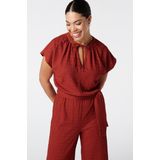 Ombre - Heren Tussenjas - Brickrood - Polyester - Voorzakken met Ritsen