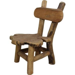 Kinderstoel Flinstone - oud teakhout