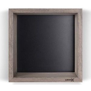 Looox Wooden BoX 30x30 cm, massief eiken old grey, achterplaat mat zwart