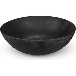Looox Ceramic raw waskom - 40cm - rond - zwart WWK40ZW