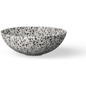 Looox Ceramic terrazzo waskom - 40x15cm - Black wwk40tzw