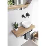 Looox Ceramic terrazzo Sink Ceramic small Waskom fontein 23cm rond terrazzo beige WWKS23TB