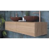 Looox Wood collection Wood wastafelonderbouwkast m. 2 laden 120x30x46cm eiken - old grey WF1200-2