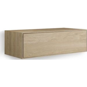 Looox Wood collection Wood wastafelonderbouwkast m. 1 lade 100x30x46cm eiken - old grey WF1000