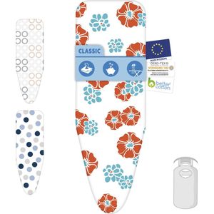 Laundryspecialist Strijkplankhoes Classic - 2 lagen en uitgerust met 3MM schuim - maat XL voor een breedte van 42 tot 52 cm en een lengte van 130 tot 138 cm - Universele strijkhoes