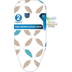 LaundrySpecialist 2 laagse STRIJKPLANKHOES voor een tafelstrijkplank - 76 x 36 cm - Dampdoorlatend en geschikt voor alle soorten strijkijzers - Alleen geschikt voor een tafelstrijkplank - Dit is alleen een strijkplankovertrek