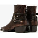 VIA VAI - 62117 - Enkellaars - Zwart - Slangenprint - Decoratieve Straps