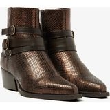 VIA VAI - 62117 - Enkellaars - Zwart - Slangenprint - Decoratieve Straps