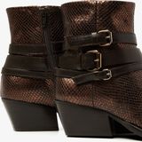 VIA VAI - 62117 - Enkellaars - Zwart - Slangenprint - Decoratieve Straps