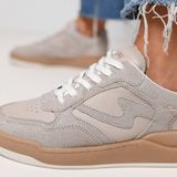 VIA VAI Sam Levi Sneakers Leer Grijs Glitters