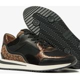 VIA VAI Nora Sooth Sneakers - Zwart Luipaardprint - Leren Binnenvoering - Handgemaakt in Portugal