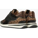 VIA VAI Nora Sooth Sneakers - Zwart Luipaardprint - Leren Binnenvoering - Handgemaakt in Portugal